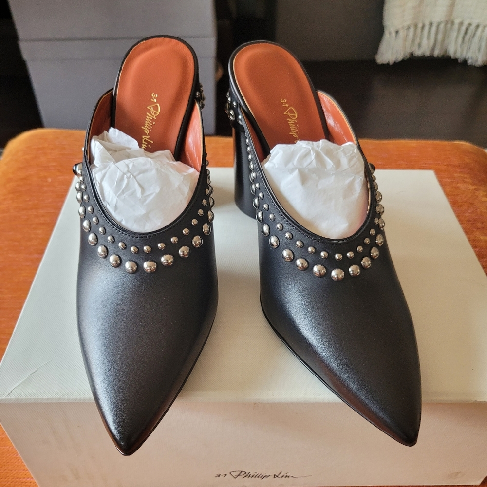 **HP** 3.1 PHILIP LIM Studded Black Leather Booties - Picture 12 of 16